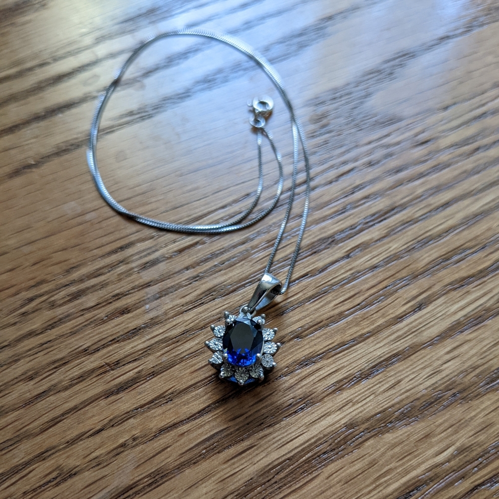 Blue sapphire necklace